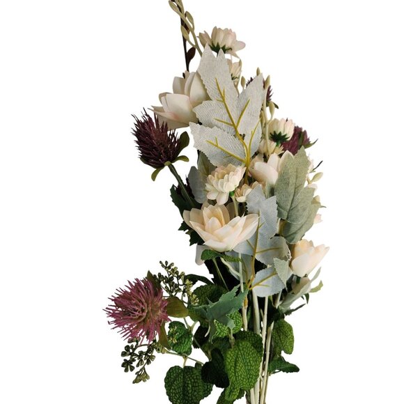 Artificial Mixed Flower Bouquet With Clematis Daisies & Thistle - 6 Stems 20" Ta - Picture 9 of 12